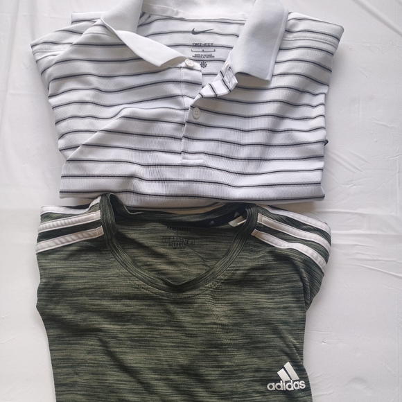 Nike Dri-FIT Golf Polo + Adidas Aeroready Tee Men’s Size Large Athletic Shirt Lo - Picture 1 of 8